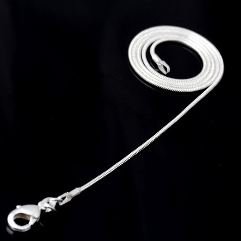 CrazyPiercing 10pcs 24 Inch Silver Plated with 925 Stamp 1.2mm DIY Snake Chain Charms Link Necklace With Lobster Clasps for Jewelry Making (24) - Image 4